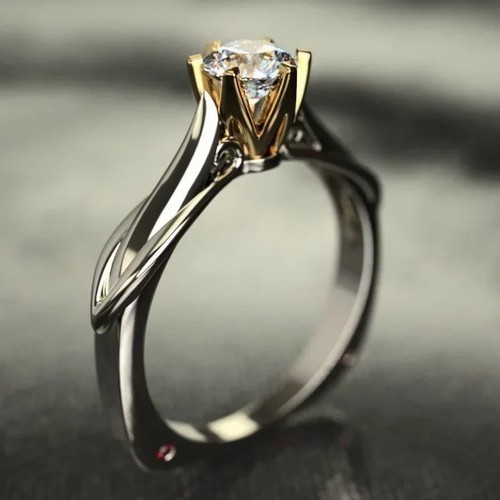 18k gold women ring moissanite - women,