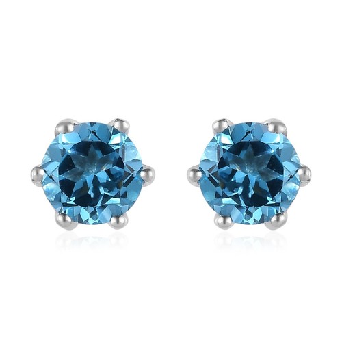 Blue topaz round - blue, solitaire