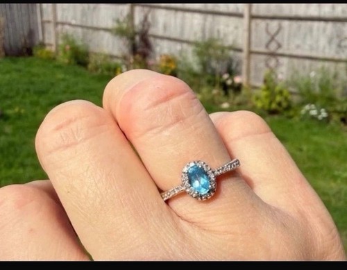 9ct blue topaz and diamond