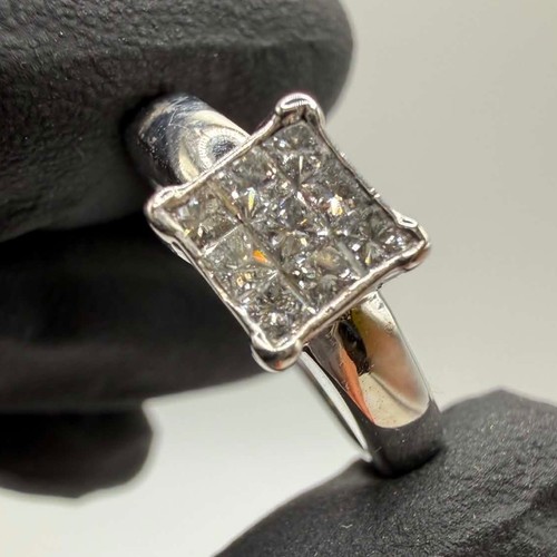 18ct white gold chequer - gold,