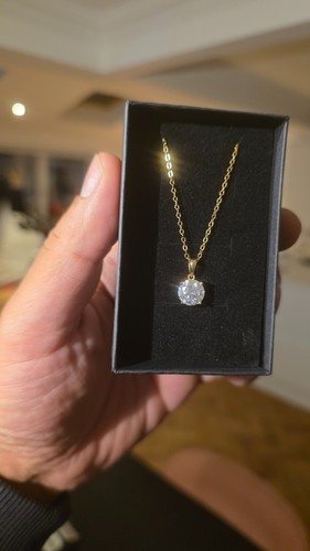 2ct moissanite necklace gold - moissanite,