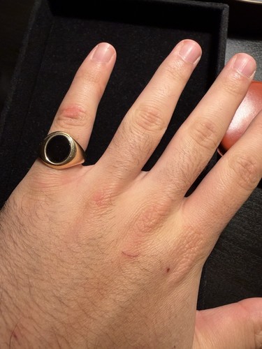 Vintage 9ct gold black onyx - vintage,