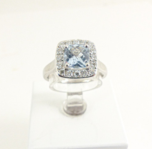 18ct white gold aquamarine - 18ct, &