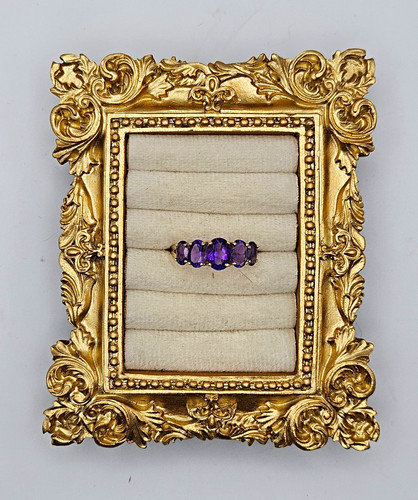 9ct yellow gold round - gold, purple