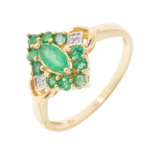 Pre owned 9ct gold emerald - pre-owned, and