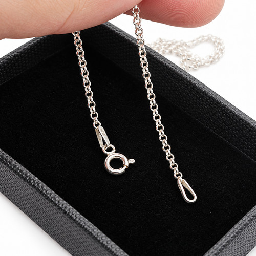 Silver belcher necklace chain - necklace,