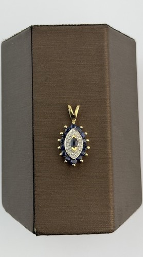 Sapphire and diamond pendant - diamond,