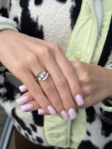 Natural diamond serpent - natural, ring