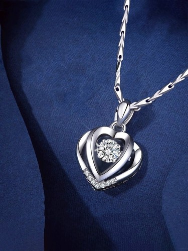Double heart pendant 925 - heart,