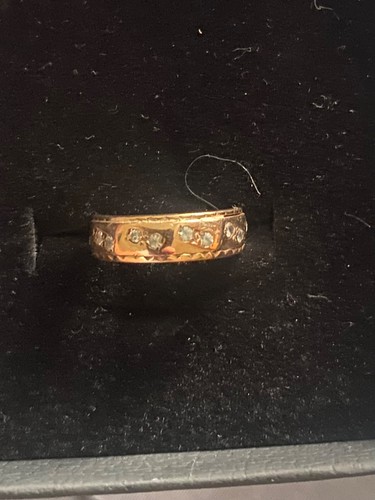 9ct gold diamond - band, ring