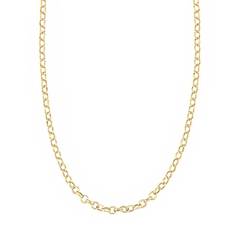 9ct yellow gold rolo chain - yellow,