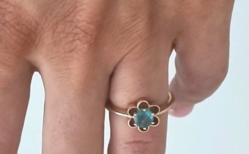 10ct yellow gold - green, round