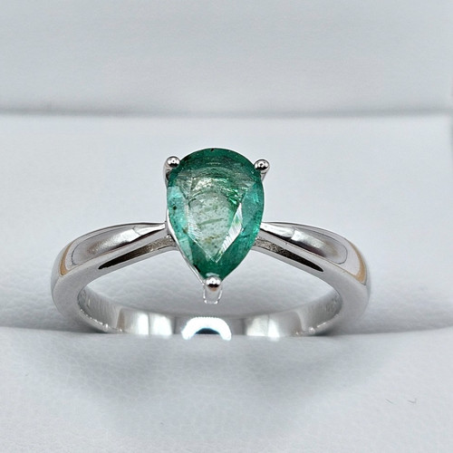 Sterling silver emerald - silver,