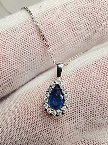 9ct white gold - gold, pear-cut