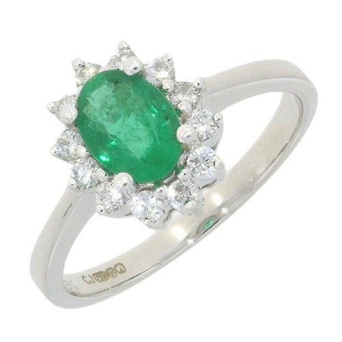 18ct white gold cluster - white,