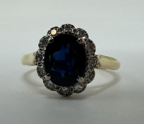 18ct yellow gold sapphire and
