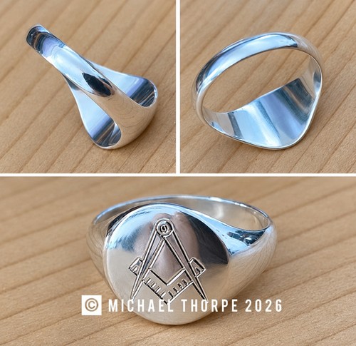 Masonic freemasons ring - masonic, solid