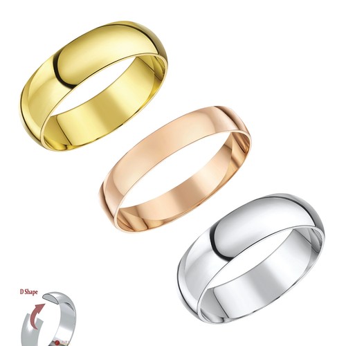 9ct gold wedding ring band - wedding, d