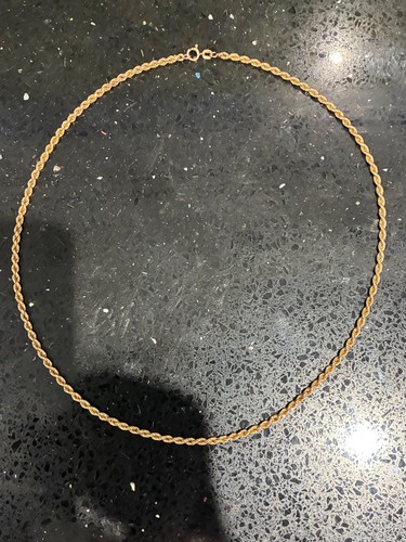 Gold rope chain 9ct - rope, 20"