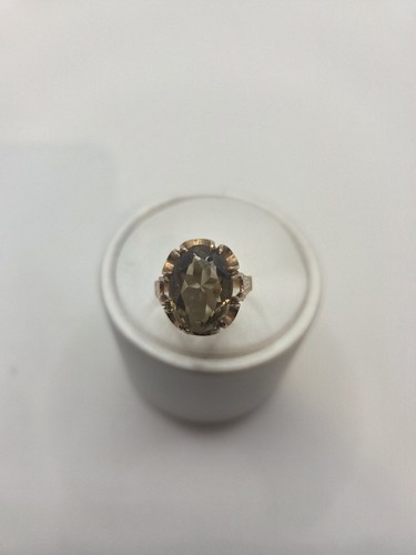 9ct gold smoky quartz - 9ct, ornate