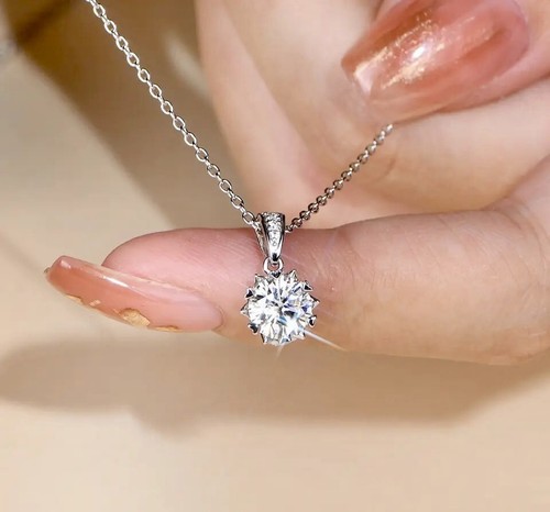 1ct necklace pendant - pendant, white