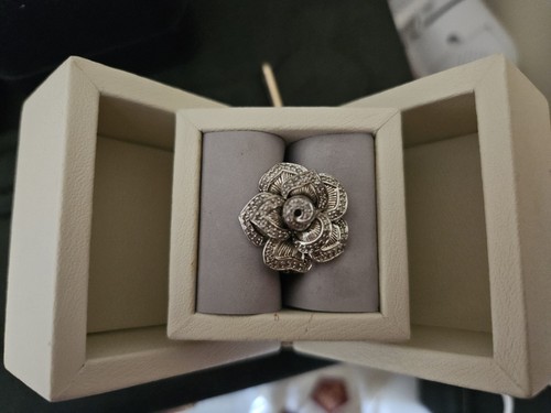 Diamond silver flower - flower, ring