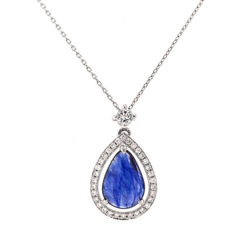 Platinum sapphire cabochon - sapphire,