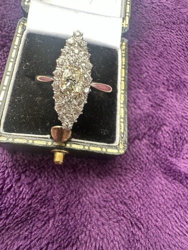 Carat gold marquis set - gold, old