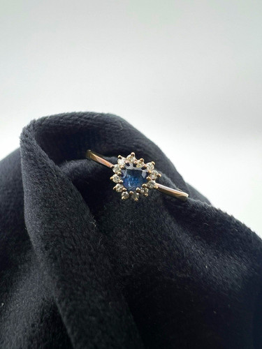 9ct rose gold sapphire - gold, cluster