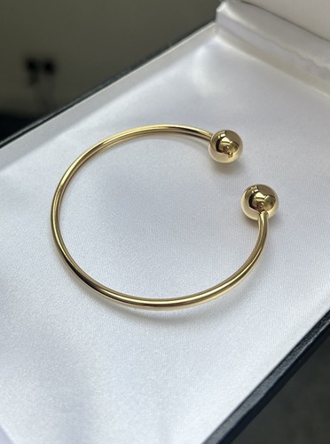 9ct gold unisex torque ball - gold,
