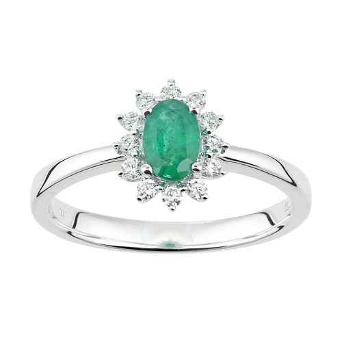 18ct white gold emerald - 18ct,