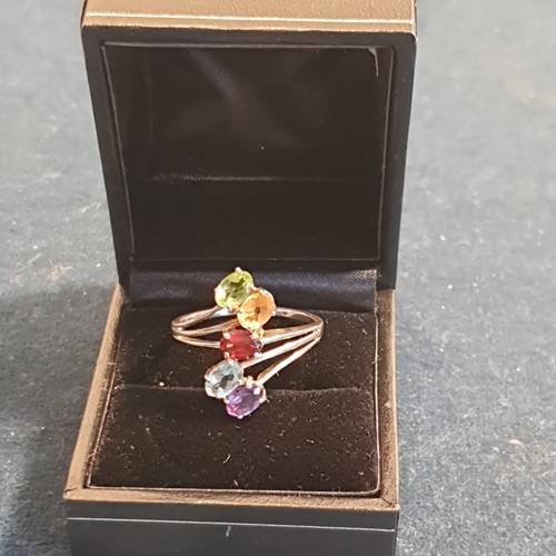 Multi coloured gem statement - coloured,