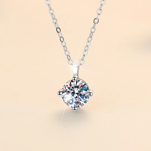 2ct moissanite necklace 925 - necklace,