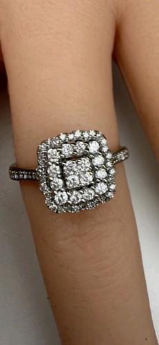 18ct white gold diamond square - 18ct,