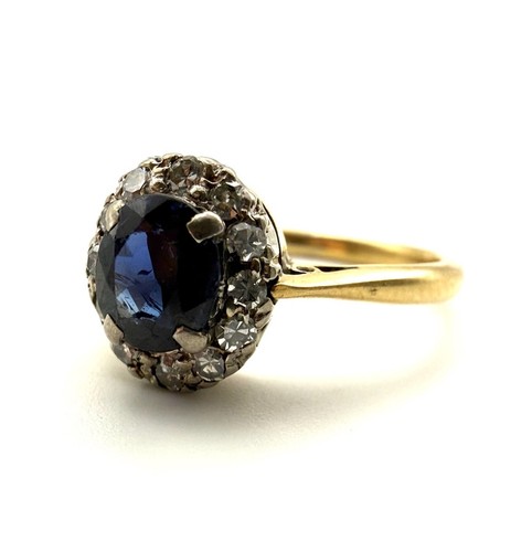18ct gold diamond sapphire - diamond,