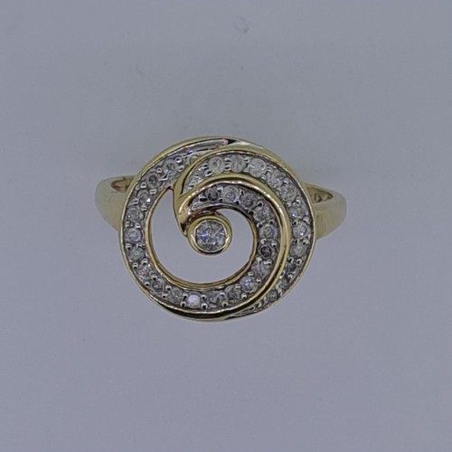10ct gold diamond spiral - diamond,