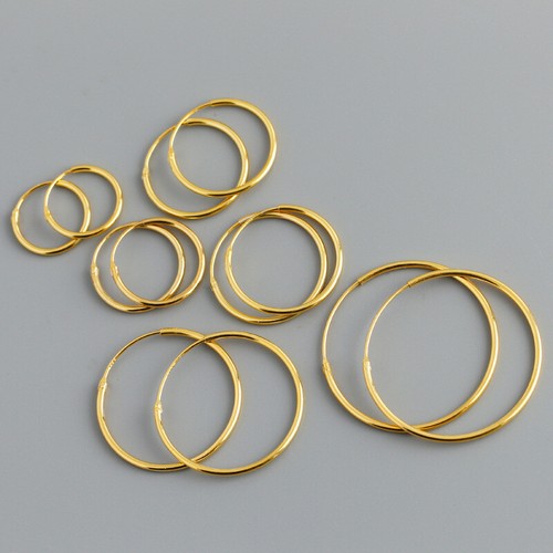 18ct gold sleeper hoop - gold,