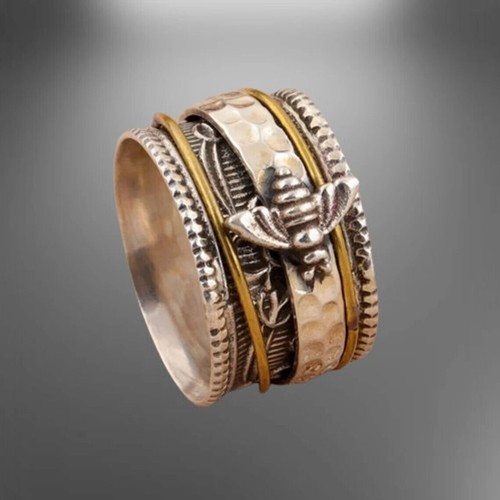 Honey bee ring - ring, sterling