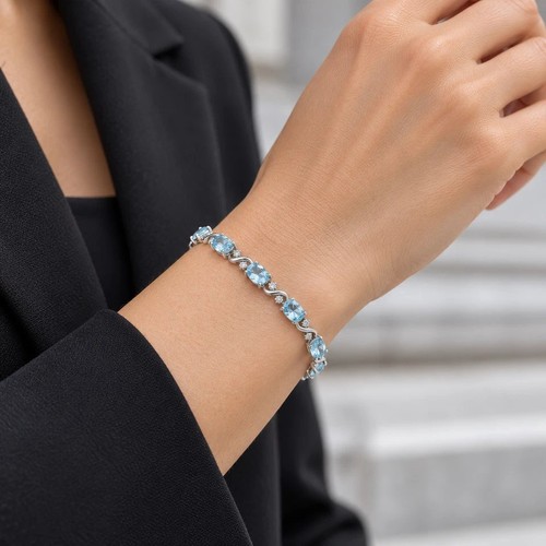 925 sterling silver - blue, topaz