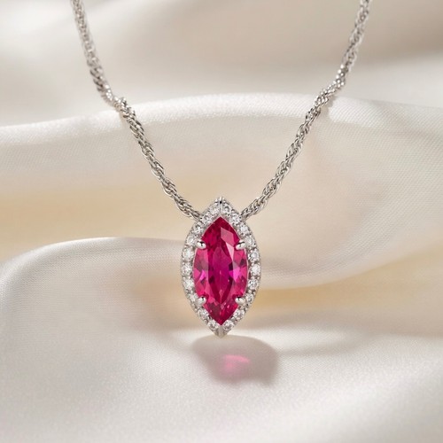 Ruby diamond pendant 18ct - ruby,