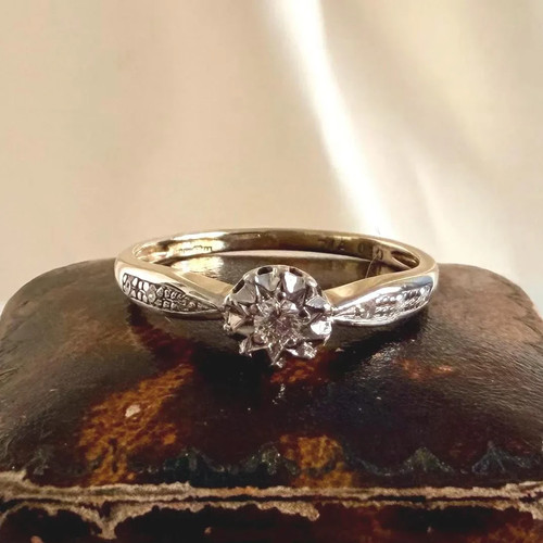 Vintage 9ct gold - 9ct, diamond