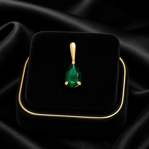 Teardrop natural emerald - natural,