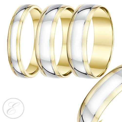9ct two colour gold - gold, court